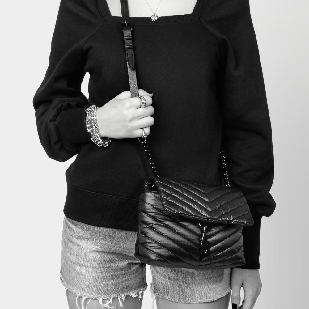 Edie Nylon Crossbody by Rebecca Minkoff in Silver/grey